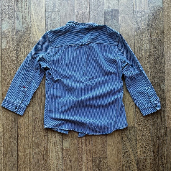 American Eagle Blue Striped Button-Up Shirt - Picture 2 of 4